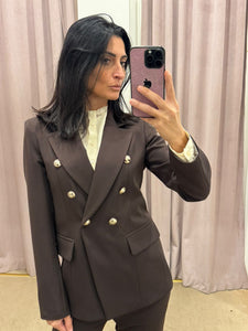 GIACCA MARRONE CON BOTTONI GIOIELLO MARYLEY
