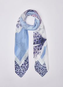 FOULARD GRANDE BLUE CON ORCHIDEA LIUJO