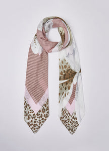 FOULARD GRANDE ROSA CON ORCHIDEA LIUJO