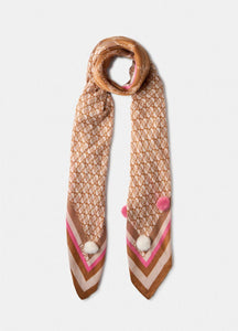 FOULARD NATURALE CON POMPON LIUJO