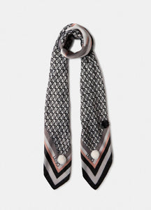 FOULARD NERO CON POMPON LIUJO