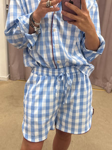 SHORTS CELESTE E BIANCO TENSIONE IN