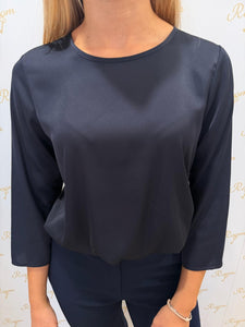 BLUSA AMPIA CON MANICA 3/4 BLU IMPERIAL