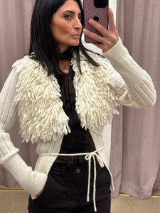 CARDIGAN IN LANA BIANCO LIUJO