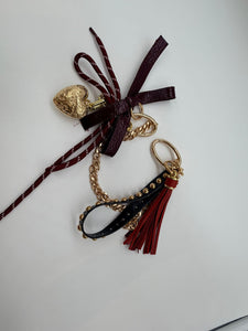 CHARM BORDO CON CUORE INTARSIATO