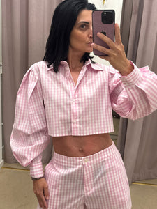 CAMICIA CROPPED ROSA IMPERIAL