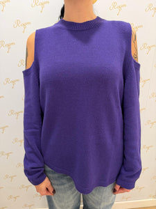 MAGLIA CUT-OUT VIOLA TENSIONE IN
