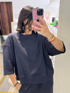 FELPA BLU AMBIA CON MANICHE A GOMITO PLEASE