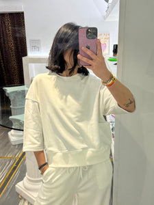 FELPA PANNA AMPIA CON MANICHE A GOMITO PLEASE