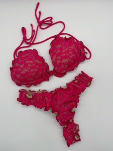BIKINI CRAZY PIZZO FUXIA F**K