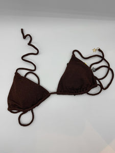 TOP BIKINI TRIANGOLO LUREX BROWN F**K