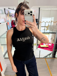 CANOTTA NERA IN MAGLIA A COSTINE GAELLE