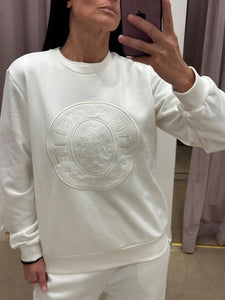 FELPA BIANCA CON RICAMO LOGO GAELLE