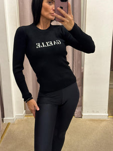 MAGLIA NERA CON LOGO GAELLE
