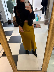 GONNA LUNGA IN SATIN OLIO IMPERIAL