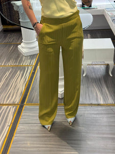 PANTALONE GESSATO OLIVA IMPERIAL