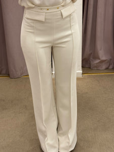 PANTALONE BURRO IN DOPPIO CREPE STRETCH ELISABETTA FRANCHI