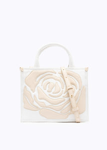 Borsa in denim con rosa