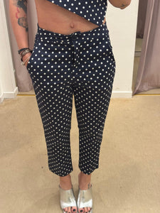 PANTALONE BLU A POIS DIXIE
