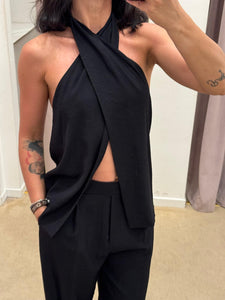 TOP INCROCIATO NERO DIXIE