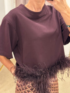 T-SHIRT PLUM NOIR CON PIUME IMPERIAL