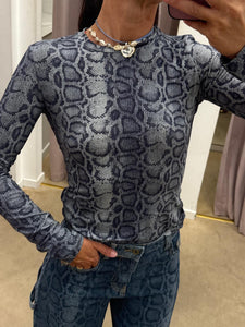 T-SHIRT EFFETTO DENIM PITONATO LIUJO BY ELODIE