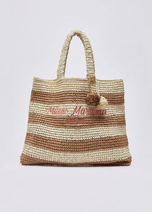 TOTE BAG A RIGHE BROWN LIUJO