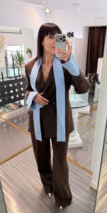 PANTALONE CIOCCOLATO IN LINO LIUJO