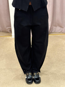 PANTALONE BALLOON IN PUNTO MILANO NERO LIUJO