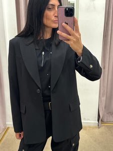 BLAZER NERO IN FLANELLA LIUJO