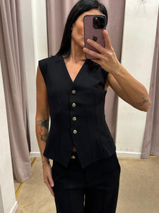 GILET IN PUNTO MILANO NERO LIUJO