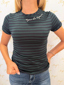 T-SHIRT VERDE CON RICAMO LIUJO