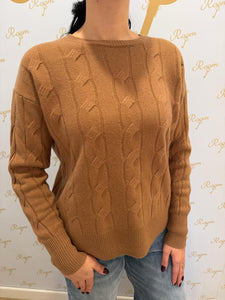 MAGLIA IN LANA CAMMELLO TENSIONE IN